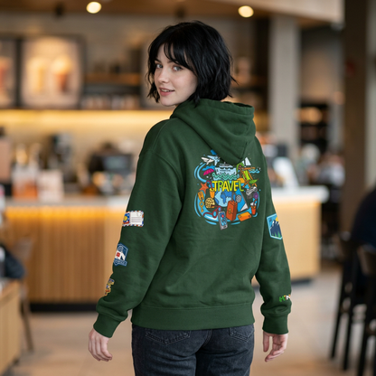 Travel Enthusiast Unisex Hoodie, Vacation Mode Travel Lover Pullover