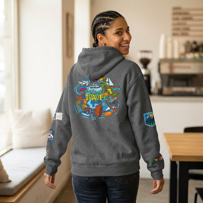 Vacation Mode Graphic Hoodie, Travel Enthusiast Unisex Hoodie,