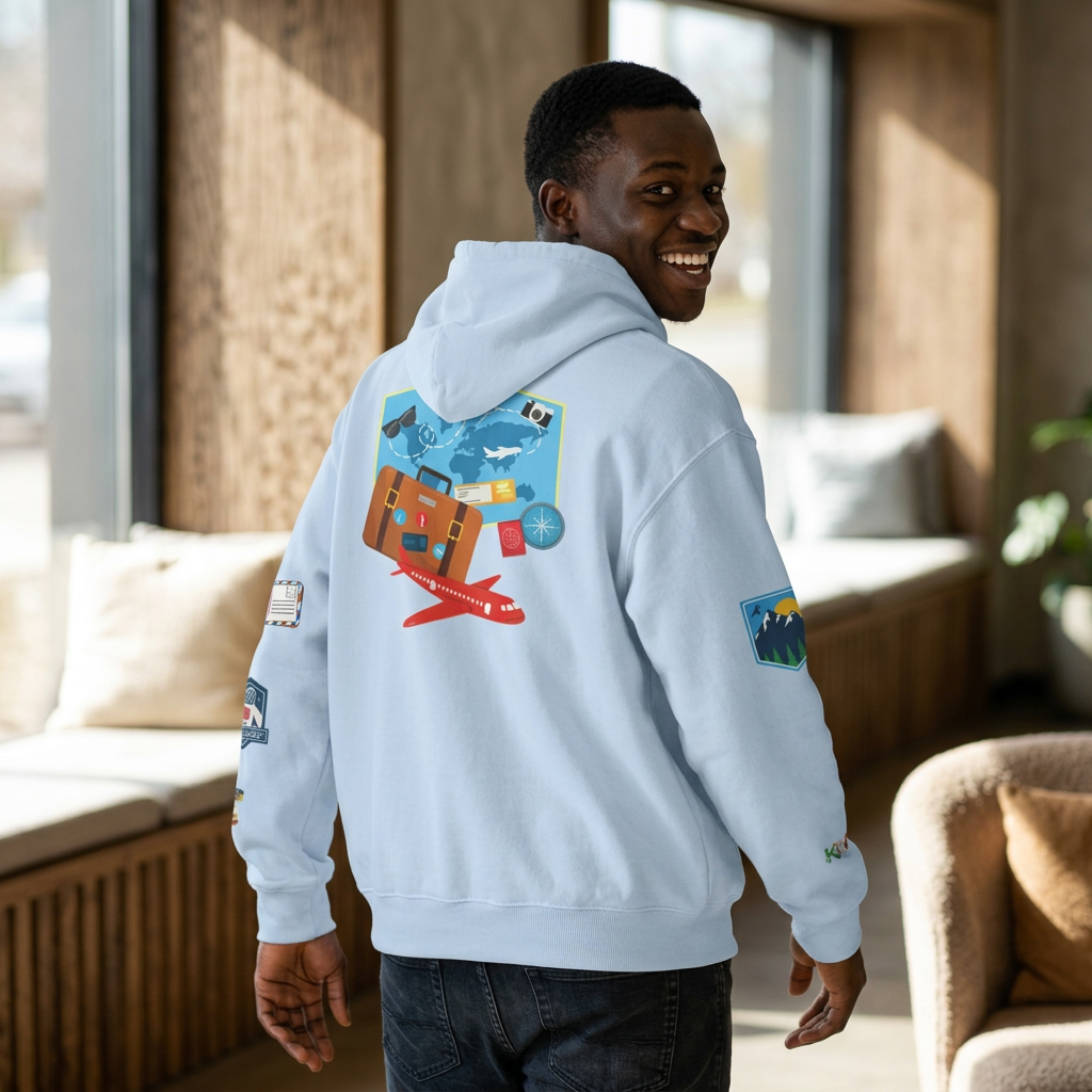 Unisex Travel Lover Graphic Pullover, Vacation Mode Graphic Hoodie