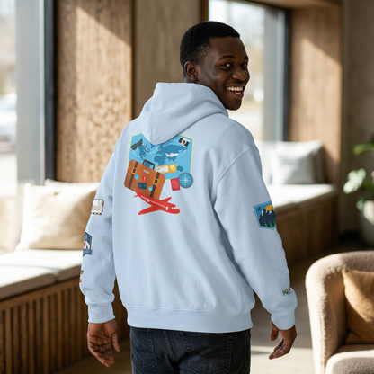 Unisex Travel Lover Graphic Pullover, Vacation Mode Graphic Hoodie