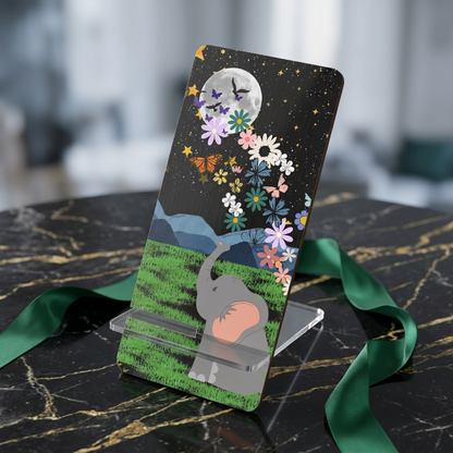 Elephant Floral Celestial Smartphone Stand - Aesthetic Mobile Display for Home or Office