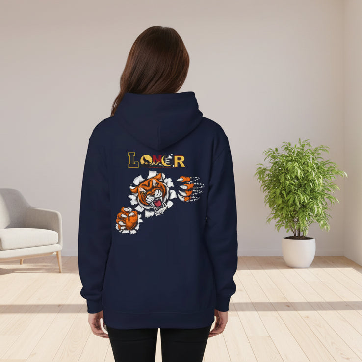Tiger Graphic Hoodie, Lone Wolf Sweatshirt, Unisex Fleece Pullover, Softstyle, Cozy Animal Print Printify