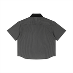 Jazz Singer, Jazz Band Graphic Unisex Striped Boxy Contrast Collar Shirt