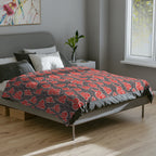 Red Cloud Swirl Velveteen Blanket — Plush Microfiber Throw Printify