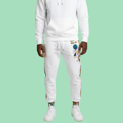 Afro Music Cartoon Art Athletic Joggers, Unisex Sweatpants, African Dance Jogging Pants