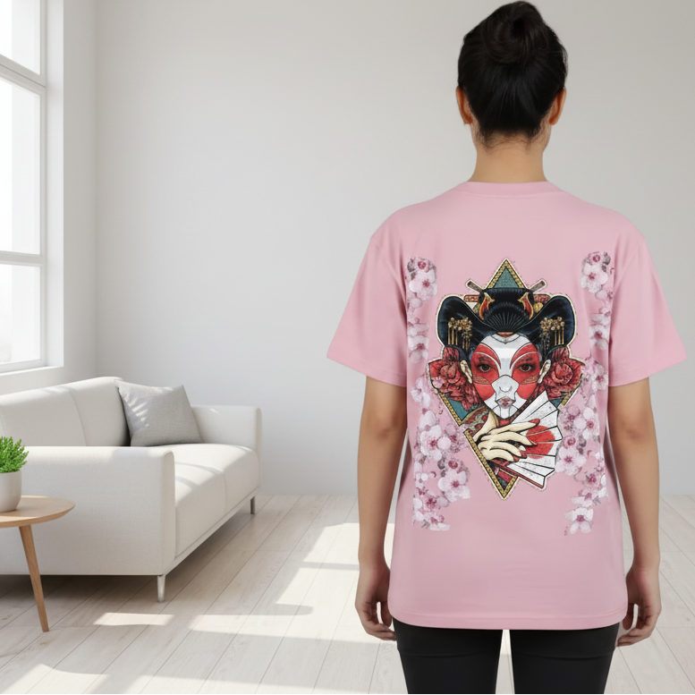 Geisha Geometric Graphic Essential Cotton Unisex T-Shirt