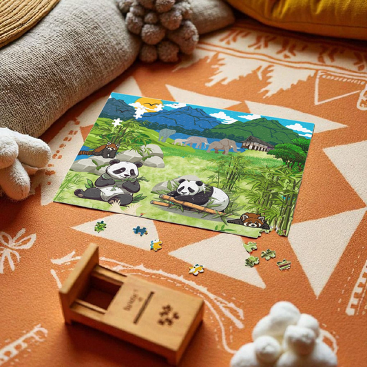 Panda Paradise Puzzle - 120, 252, 500-Piece Nature Jigsaw for Animal Lovers
