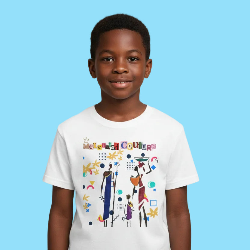 Afro Music Art Kids T-Shirt, Handcrafted Tee for Children, Kid's Graphic Tee Printify