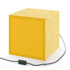 Yellow Art Deco Cube Lamp — Geometric Pattern Pendant Light Printify