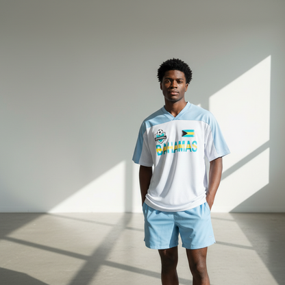 Bahamas Oversized Mesh V-Neck Soccer Jersey