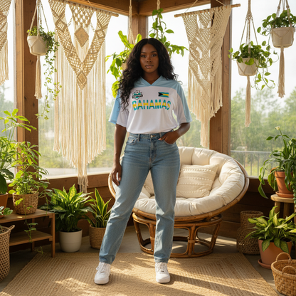 Bahamas Oversized Mesh V-Neck Soccer Jersey