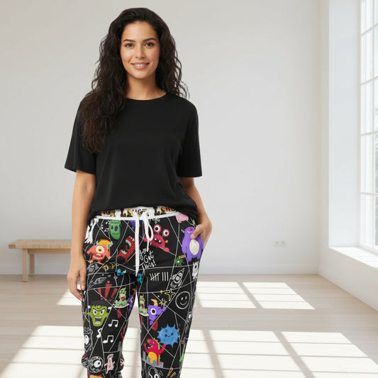 Graphic Monsters Joggers for Men & Women – Unisex Fit, Artistic Cartoon Print