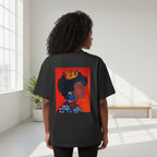 Crowned Black Woman Art Graphic T-Shirt, Afrocentric Women's Boxy Tee Printify