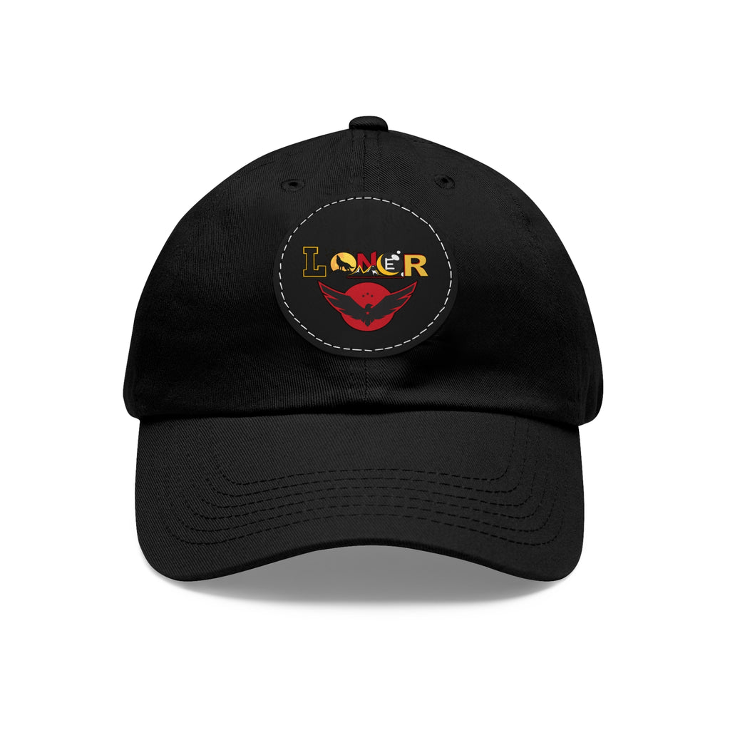 Dad Hat - Lone Wolf Themed Unisex Dad Hat with Leather Patch (Round) Unisex Printify