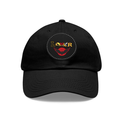 Dad Hat - Lone Wolf Themed Unisex Dad Hat with Leather Patch (Round) Unisex