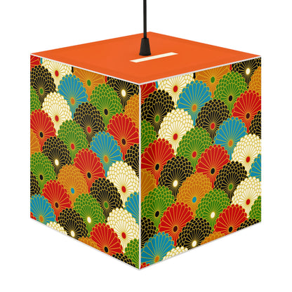 Japanese Fan Pattern Light Cube Lamp – Colorful Retro Geometric Table & Night Light
