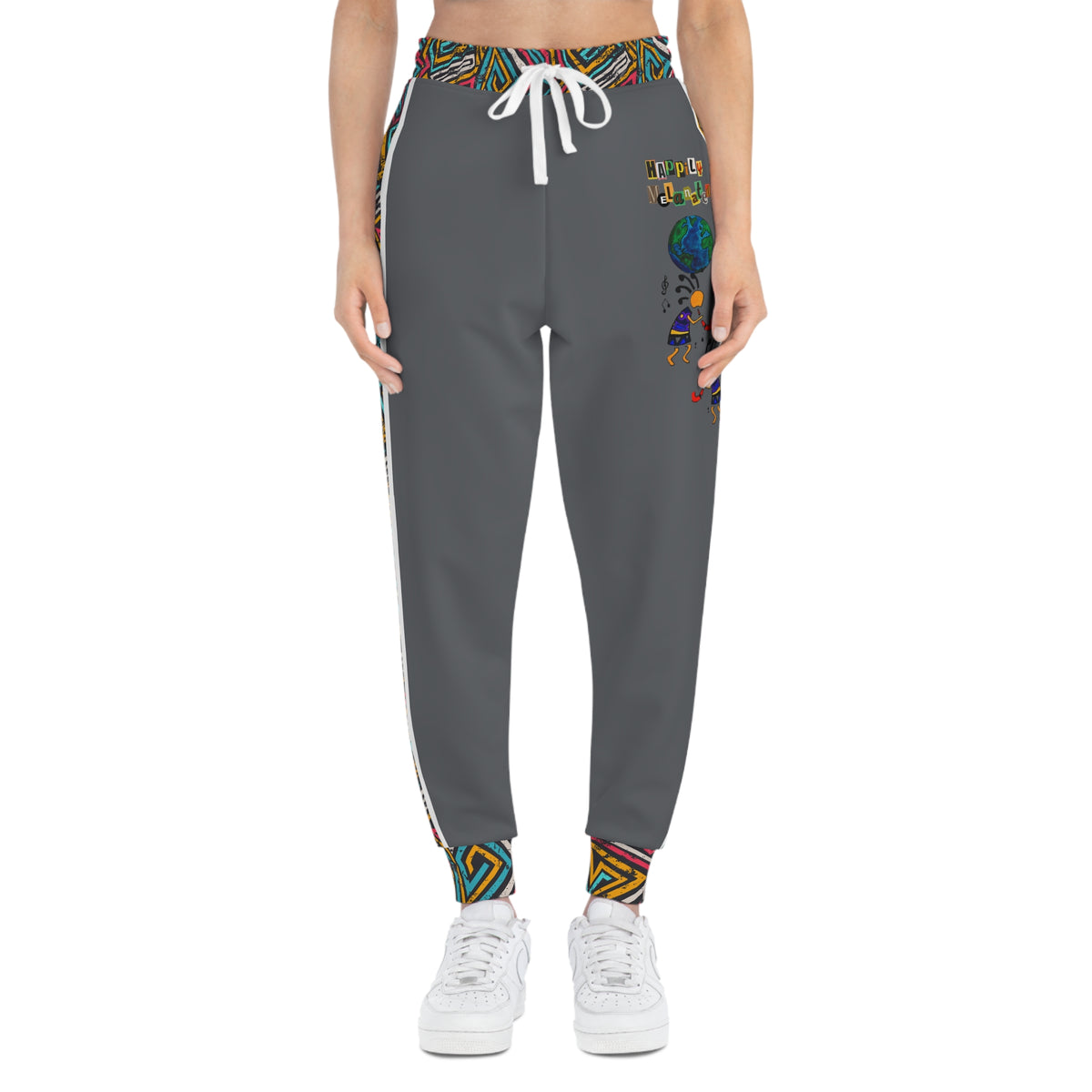 Unisex Athletic Joggers featuring Afro Music Cartoon Art, African Dance-Inspired Sweatpants Printify