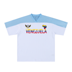 Venezuela Flag Themed Unisex Oversized Mesh V-Neck Soccer Jersey