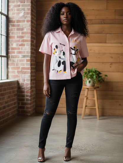 Unisex Boxy Short-Sleeve T-Shirt Featuring Jazz Band Graphic Design