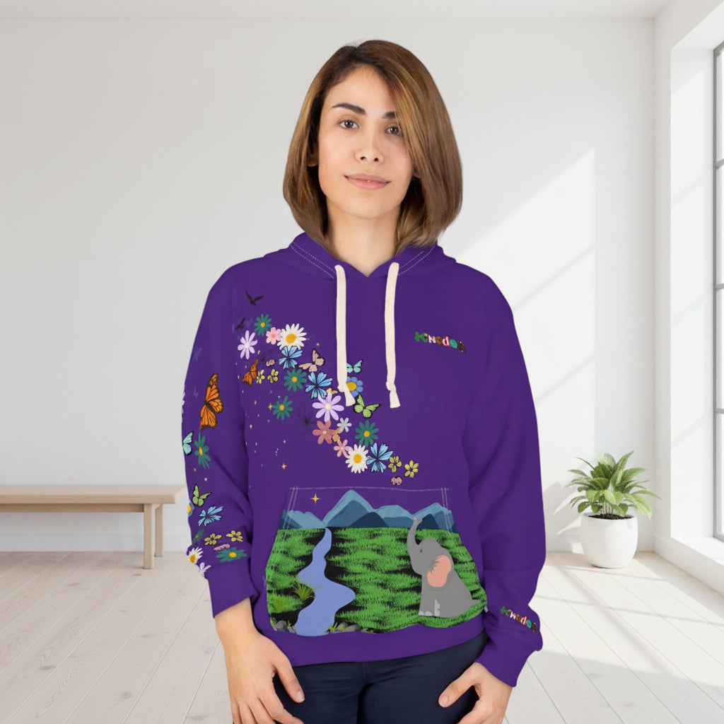 Elephant Floral Unisex Pullover Hoodie, Graphic Sweatshirt, Animal Lover Gift, Boho Clothing
