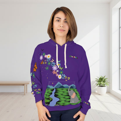 Elephant Floral Unisex Pullover Hoodie, Graphic Sweatshirt, Animal Lover Gift, Boho Clothing
