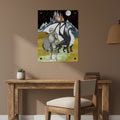Knight and Dragon Acrylic Wall Art Panel — Fantasy Castle Nightscape Décor Printify