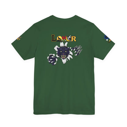Panther Graphic Unisex Tee, Wild Animal Art Shirt, Jersey Wolf Design Top, Graphic Tee