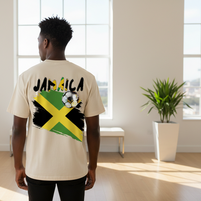 Jamaican Flag Themed Unisex Graphic Vintage Wash Cotton T-Shirt