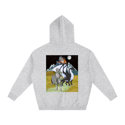 Medieval Themed Oversize Fleeced Hoodie, Knights and Dragon Fans