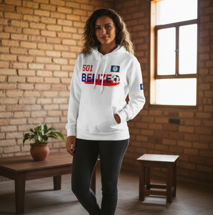 Belize Flag Themed Graphic Unisex Oversize Fleeced Hoodie