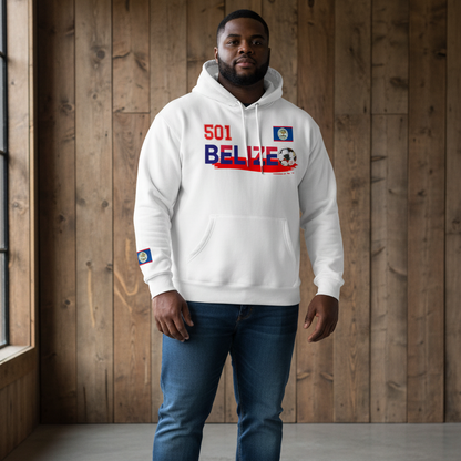Belize Flag Themed Graphic Unisex Oversize Fleeced Hoodie
