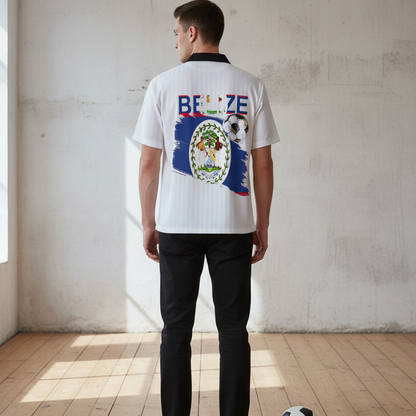 Belize-Inspired Unisex Contrast Collar Striped Soccer Jersey