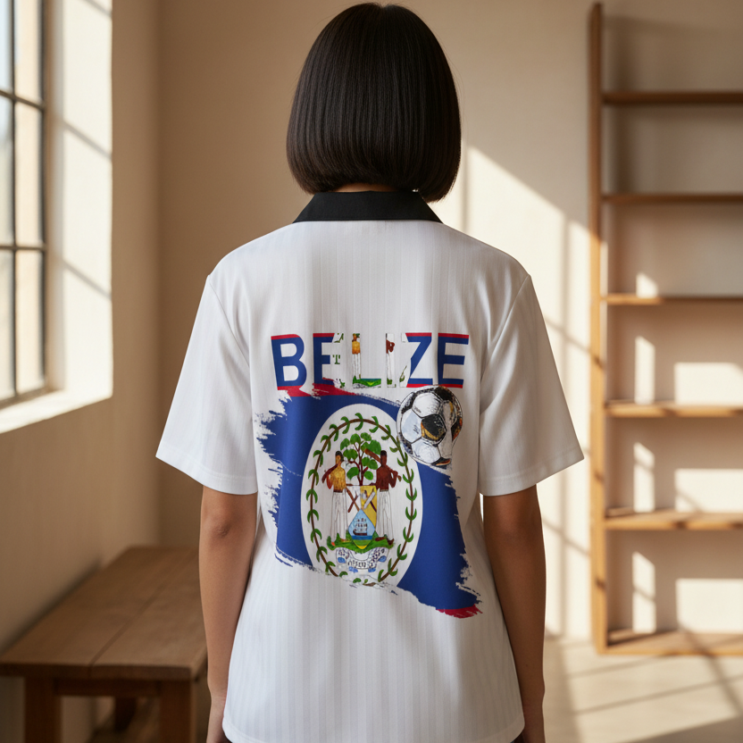 Belize-Inspired Unisex Contrast Collar Striped Soccer Jersey