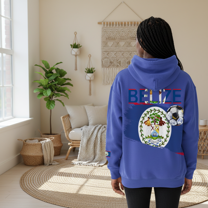 Belize Flag Themed Graphic Oversize Fleeced Unisex  Hoodie