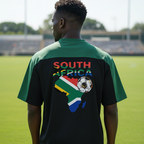 South African Flag Themed Graphic Mesh V-Neck Soccer Jersey ODMPOD