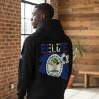 Belize Flag Themed Graphic Unisex Oversize Fleeced Unisex Hoodie