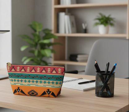Southwestern Thunderbird Accessory Pouch — Tribal Pattern Makeup Bag