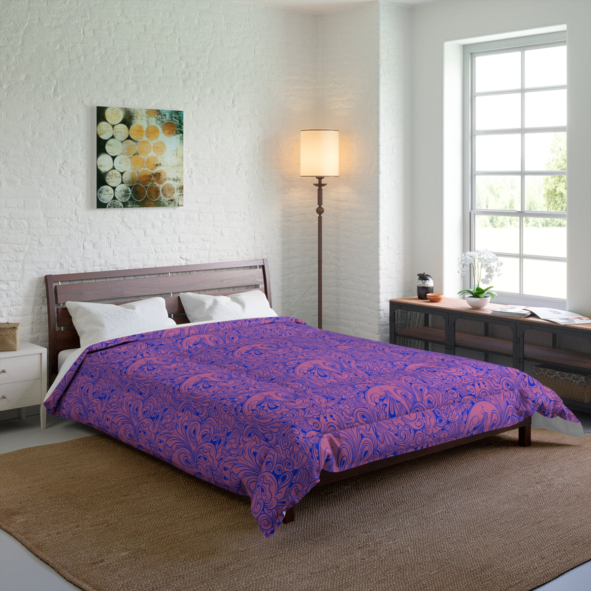 Floral Comforter, Botanical Bedding, Cozy Duvet Cover, Flower Print Quilt, Home Bedroom Decor Printify