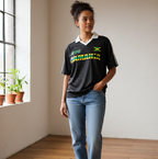 Jamaican Flag Themed Unisex Graphic Contrast Collar Striped Soccer Jersey