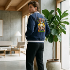 Gothic Tiger Skull Graphic Contrast Trim Raglan Varsity Unisex  Jacket