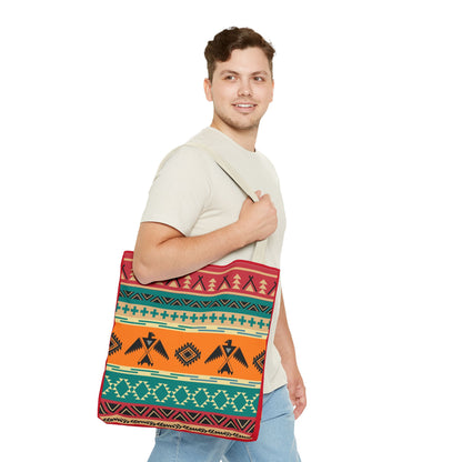 Southwestern Pattern Tote Bag - Native-Inspired Aztec Eagle Print