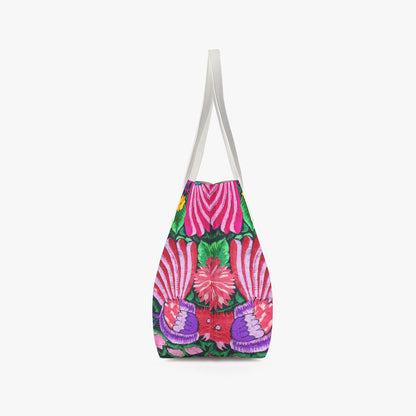 Ornithology Botanical Inspired Stylish PU Leather Tote Bag