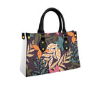 Floral, Botanical Themed Women's Tote Bag With Black Handle Yoycol