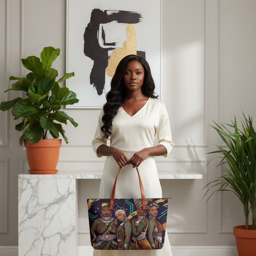 Afro-Futurism Themed Graphic Tote Bag | Diving Cloth
