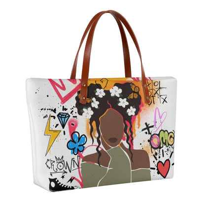 Graffiti Afro Art Themed Women's Tote Bag | Diving Cloth