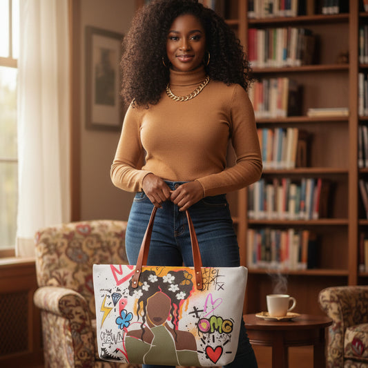 Graffiti Afro Art Themed Women's Tote Bag | Diving Cloth
