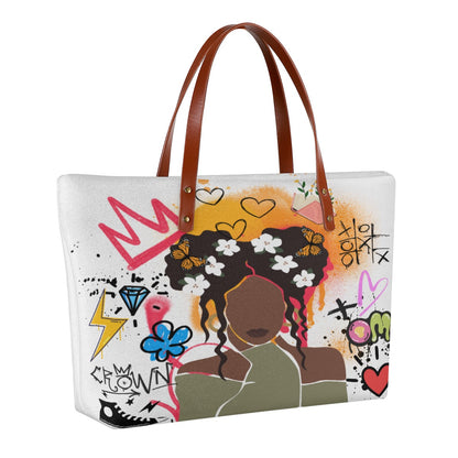 Graffiti Afro Art Themed Women's Tote Bag | Diving Cloth
