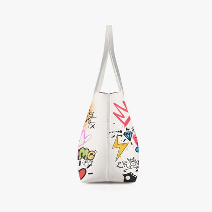 Afro Love & Music Themed Stylish PU Leather Tote Bag