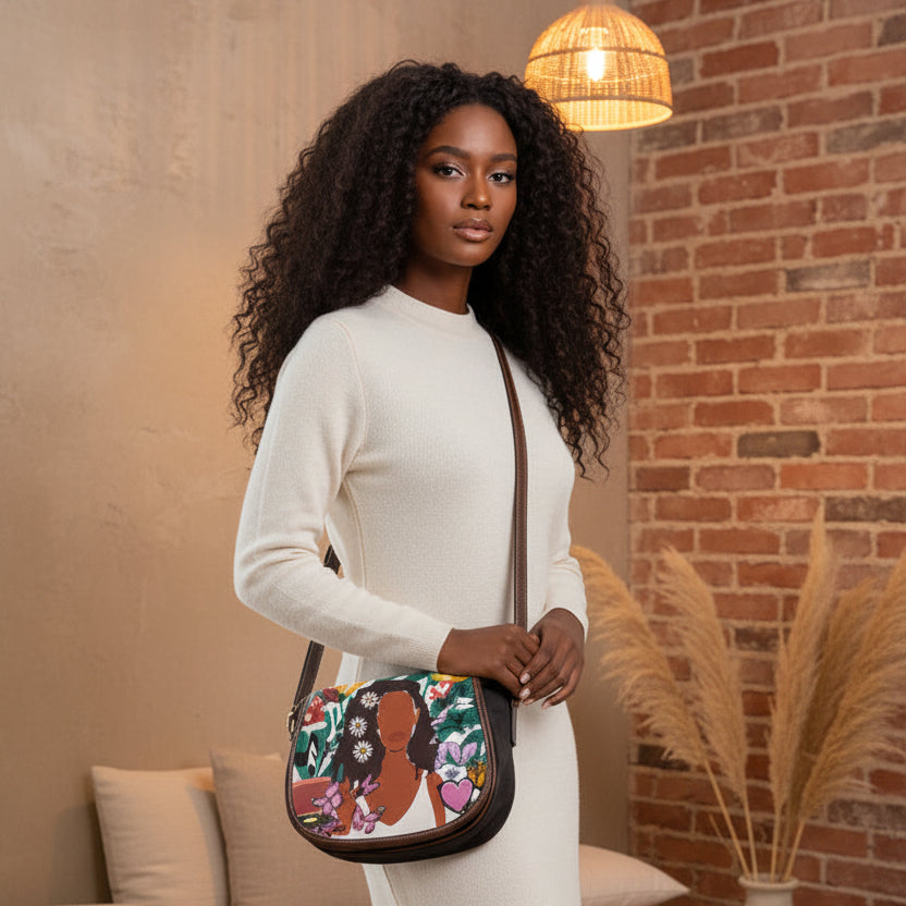 Single-strap Bag featuring  Afro-inspired Art and Music Design Yoycol