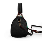 Barrel-Shaped PU Leather Handbag with a Botanical Floral Design Yoycol